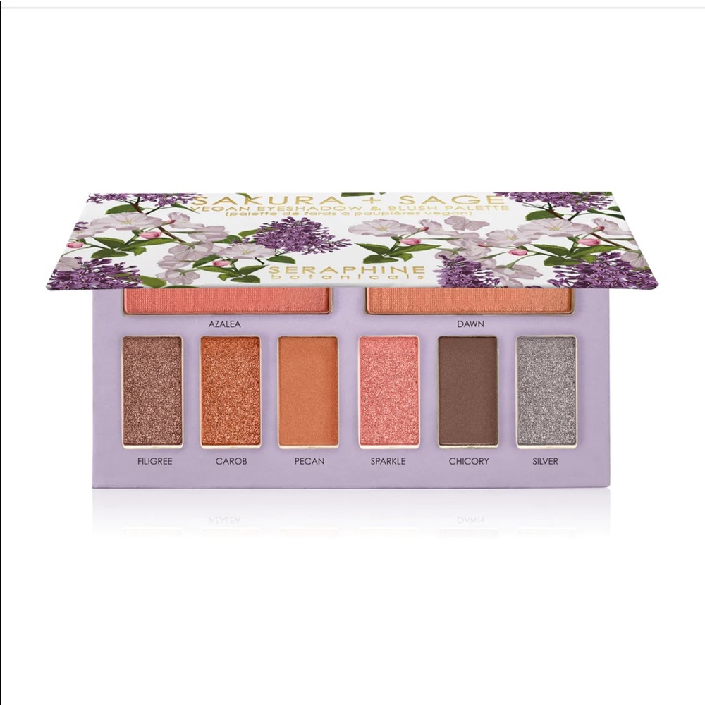 Seraphine Botanicals Makeup Sakura + Sage Vegan Eyeshadow & Blush Palette